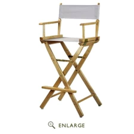 Casual Home Casual Home 230-00-021-29 30 in. Directors Chair Natural Frame with White Canvas 230-00/021-29